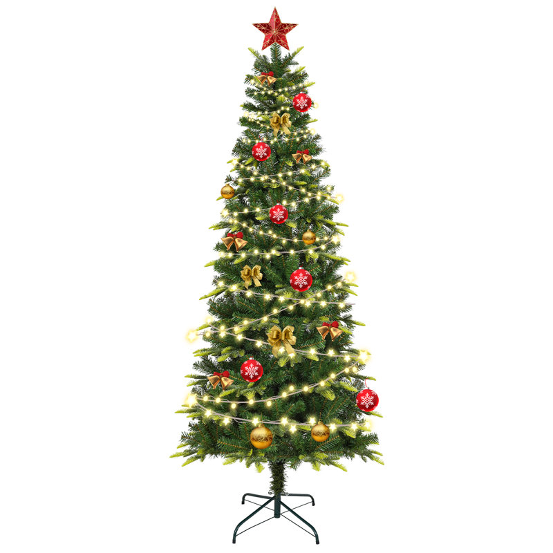 The Holiday Aisle® Hinged Artificial Two Colors Christmas Tree